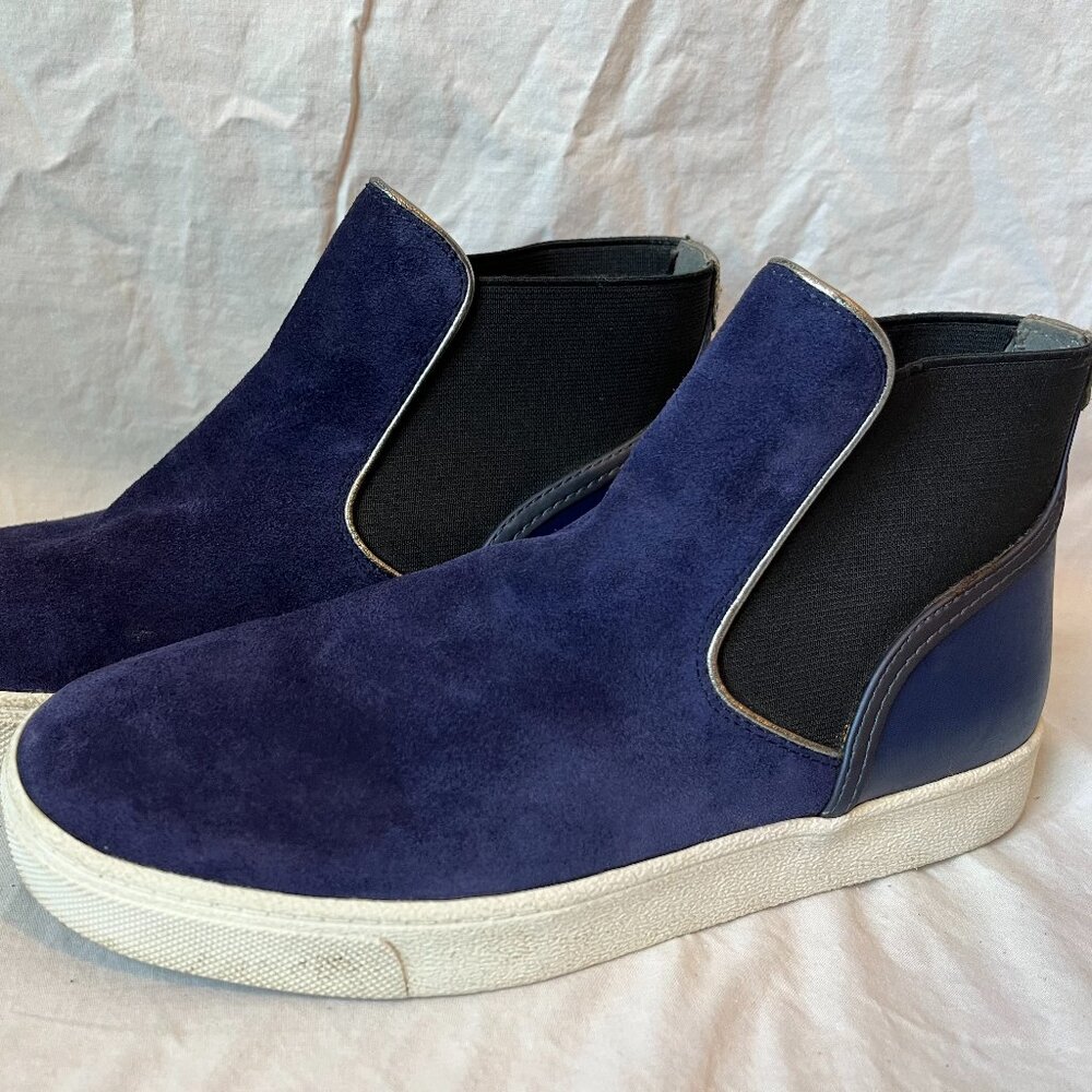 Sam Edelman Blue Suede and Leather Margot Chelsea Boot Sneaker * Size 7.5
